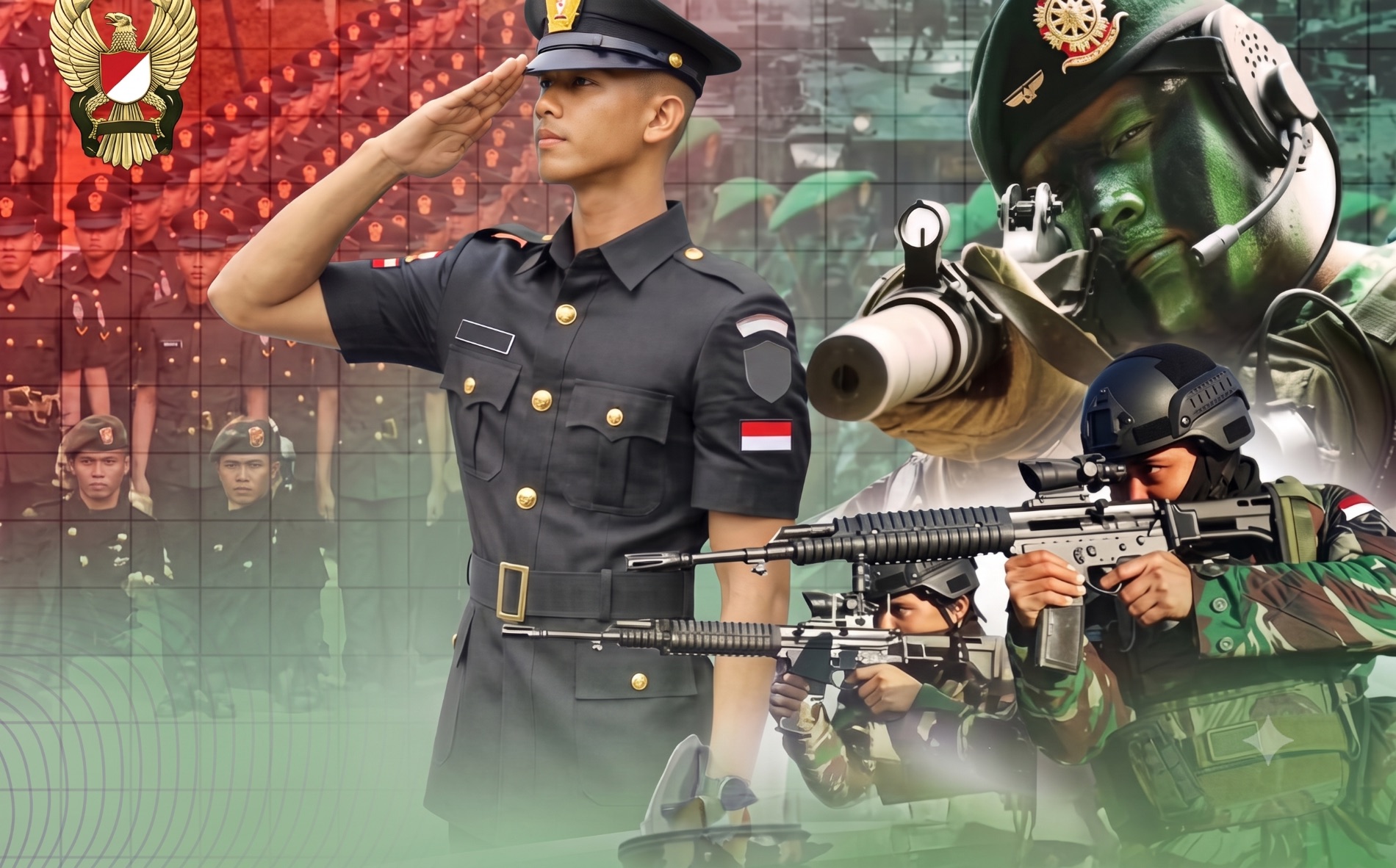 Prajurit TNI Angkatan Darat sedang memberi hormat